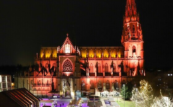 Mariendom Linz / © Franz Wurzinger Gegen Gewalt an Frauen: Gebäude leuchten in orangem Licht