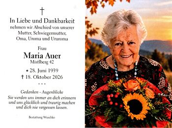 Maria Auer / Bestattung Wuschko