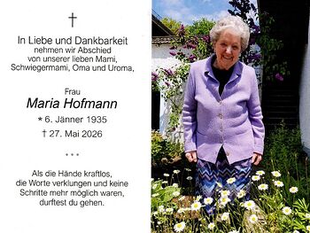 Maria Hofmann / Bestattung Wuschko