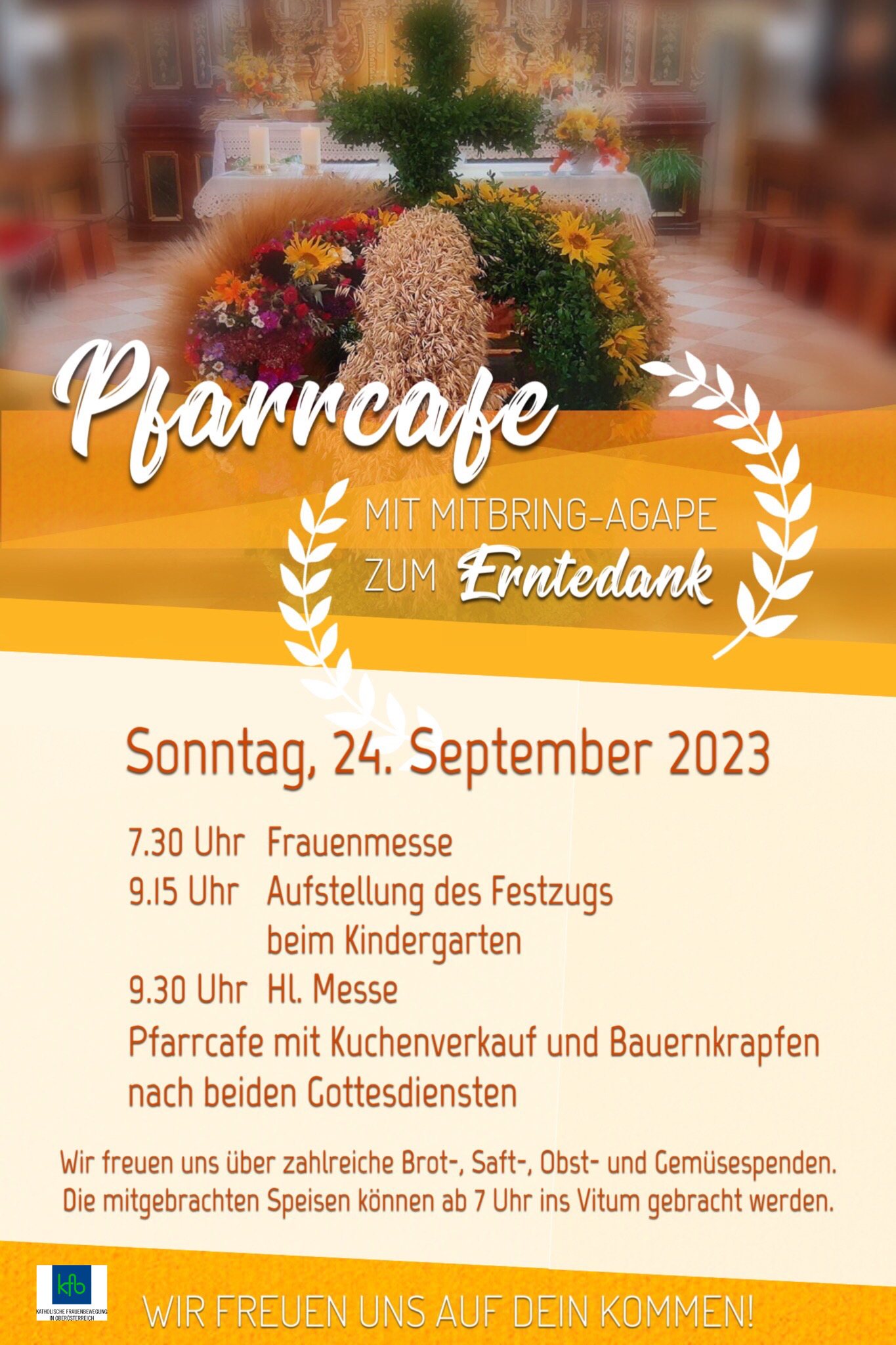 Flyer Pfarrcafe zum Erntedank