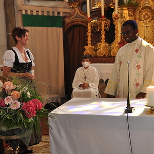 Verabschiedung Kaplan Kinsley, Kräuterweihe und Goldhauben Einladung