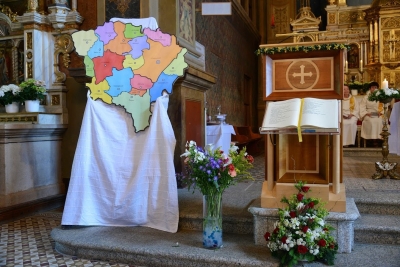 Karte des Dekanates Schwanenstadt mit den 18 Pfarren