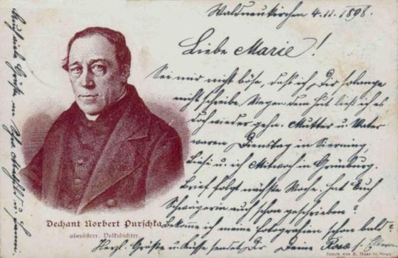 Postkarte mit Dechant Norbert Purschka