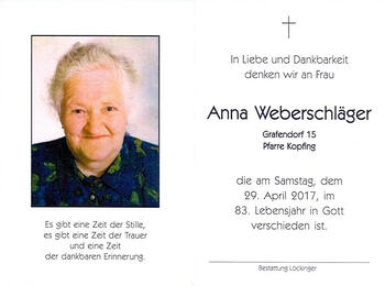 Anna Weberschläger / © Pfarrgemeinde Kopfing Anna Weberschläger