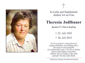 Theresia Jodlbauer / © Pfarrgemeinde Kopfing Theresia Jodlbauer