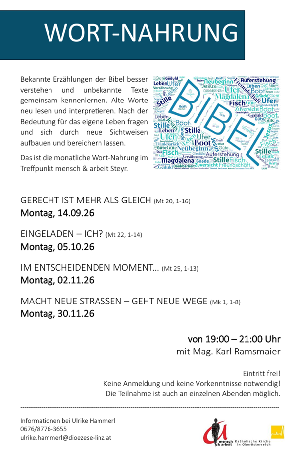 Wortnahrung / Treffpunkt mensch&arbeit Steyr Wortnahrung
