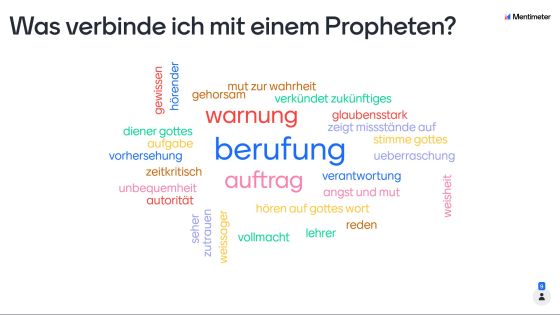 Wordcloud zum Thema Propheten (mentimeter.com)