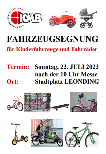 Plakat zur Fahrradsegnung am 23.7.2023