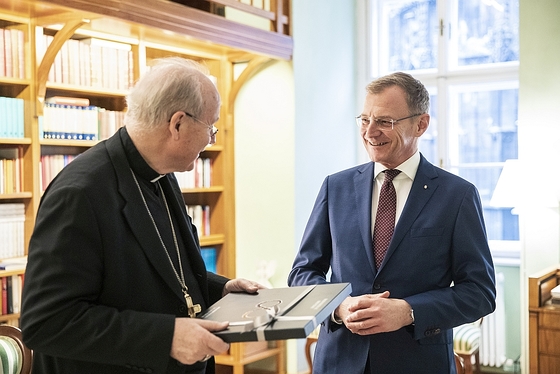 Kardinal Christoph Schönborn und Landeshauptmann Thomas Stelzer