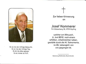 Josef Kammerer / © Pfarrgemeinde Kopfing Josef Kammerer