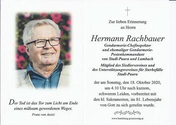 Totenbild Hermann Rachbauer