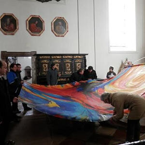 Fastentuch der Pfarrkirche Ostermiething