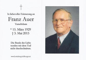 Totenbild Franz Auer