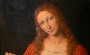 Ausschnitt aus Maria Magdalena, Gemälde von Andrea Solari (etwa 1524)