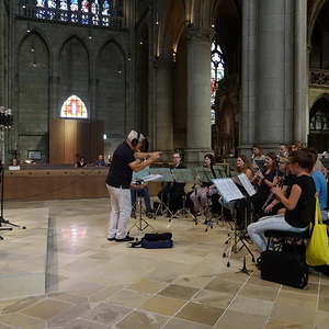 Ensemble CLARISSMA bei der Probe für den Raumklang 2018 im Linzer Mariendom