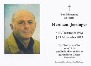 Totenbild Hermann Jetzinger
