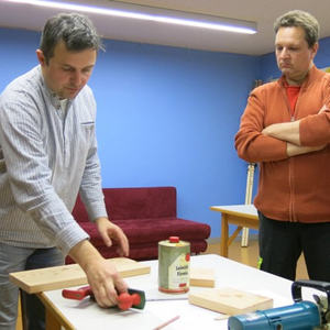 Gebetsschemel-Bau mit Josef