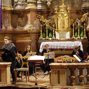 Probe für die Alt-Arie mit Martha Hirschmann und dem Barockensemble Linz unter der Leitung von Wolfgang Kreuzhuber