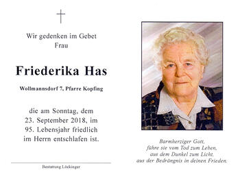 Friederika Has / © Pfarrgemeinde Kopfing Friederika Has
