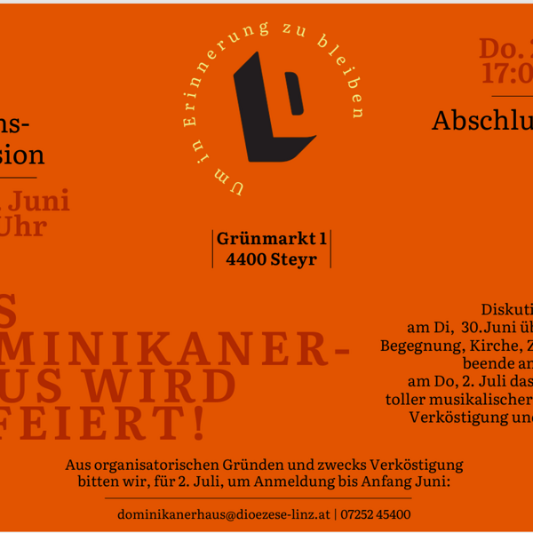 Abschlussveranstaltungen Bildungshaus Dominikanerhaus
