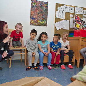 Hühner im Kindergarten