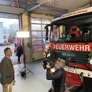 Seelsorger Michael Steiner beim Filmdreh