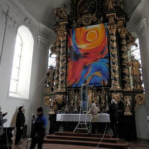 Fastentuch der Pfarrkirche Ostermiething