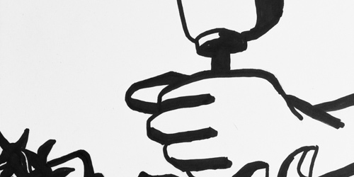 Jesus wird ans Kreuz genagelt