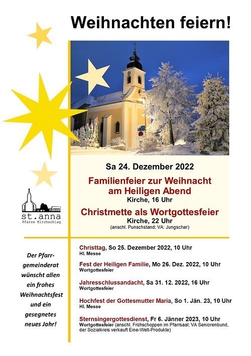 Weihnachtsgottesdienste 2022