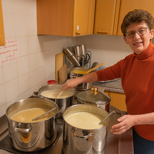 Vorbereitungen für das Fastensuppenessen durch die Frauen der KFB Kirchdorf