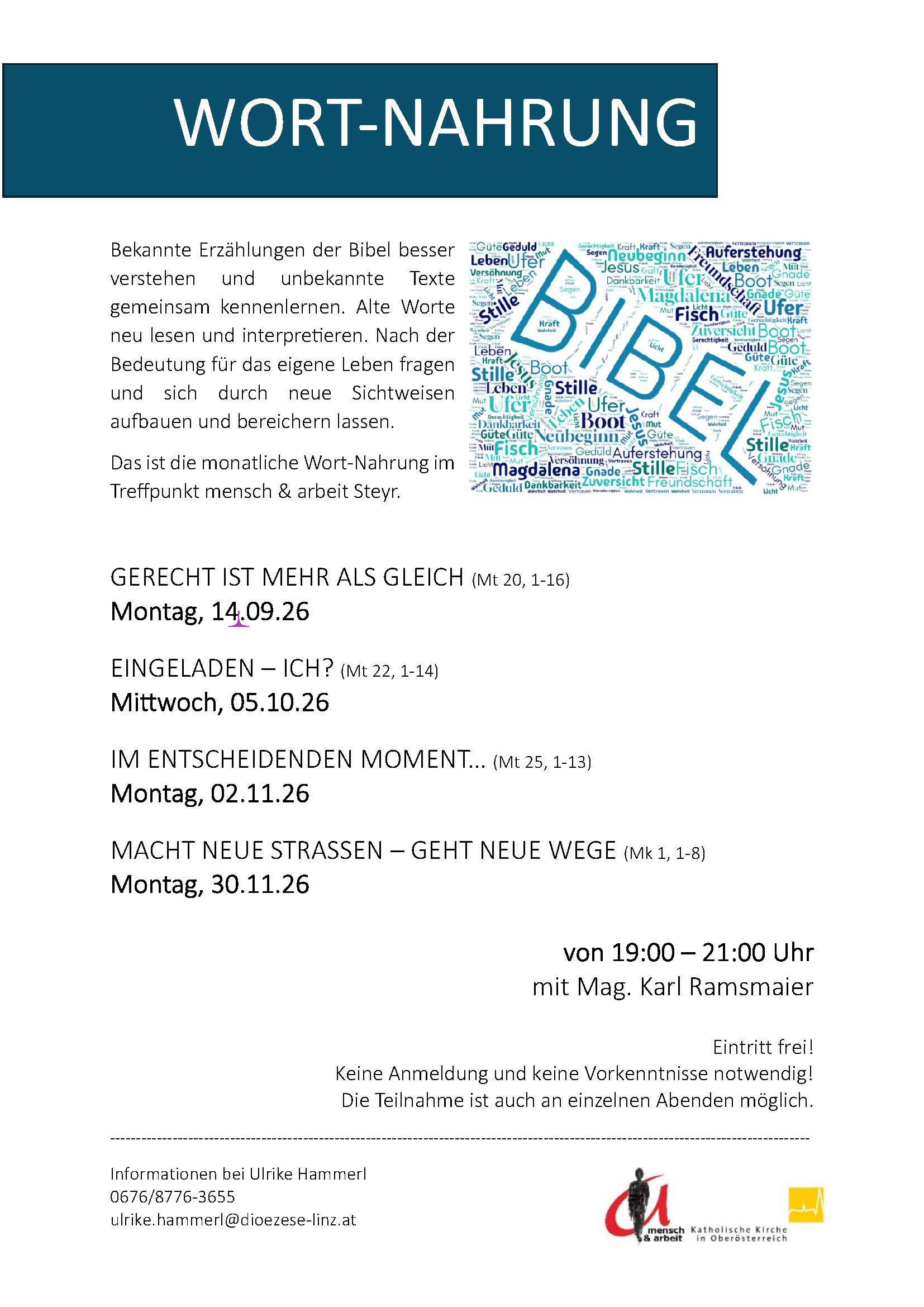 Wort-Nahrung / Team mensch & arbeit Steyr Wort-Nahrung