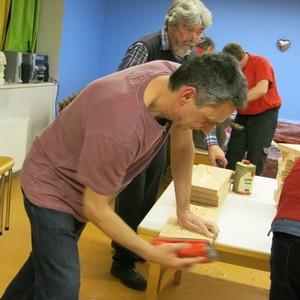 Gebetsschemel-Bau mit Josef