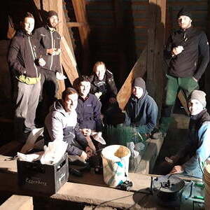 erste Fotos von der Dachstuhlsanierung