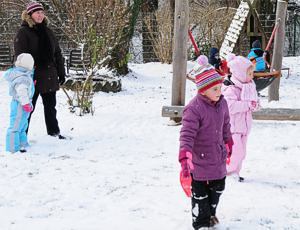 Schnee im Kindergarten
