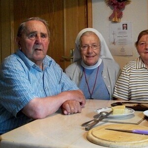 Mit der Familie zuhause blieb sie immer in Kontakt