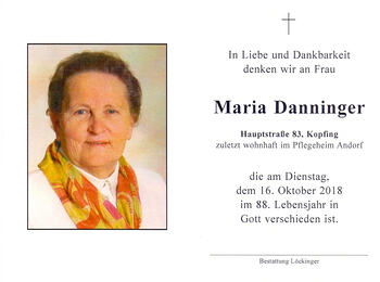 Maria Danninger / © Pfarrgemeinde Kopfing Maria Danninger