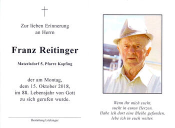 Franz Reitinger / © Pfarrgemeinde Kopfing Franz Reitinger