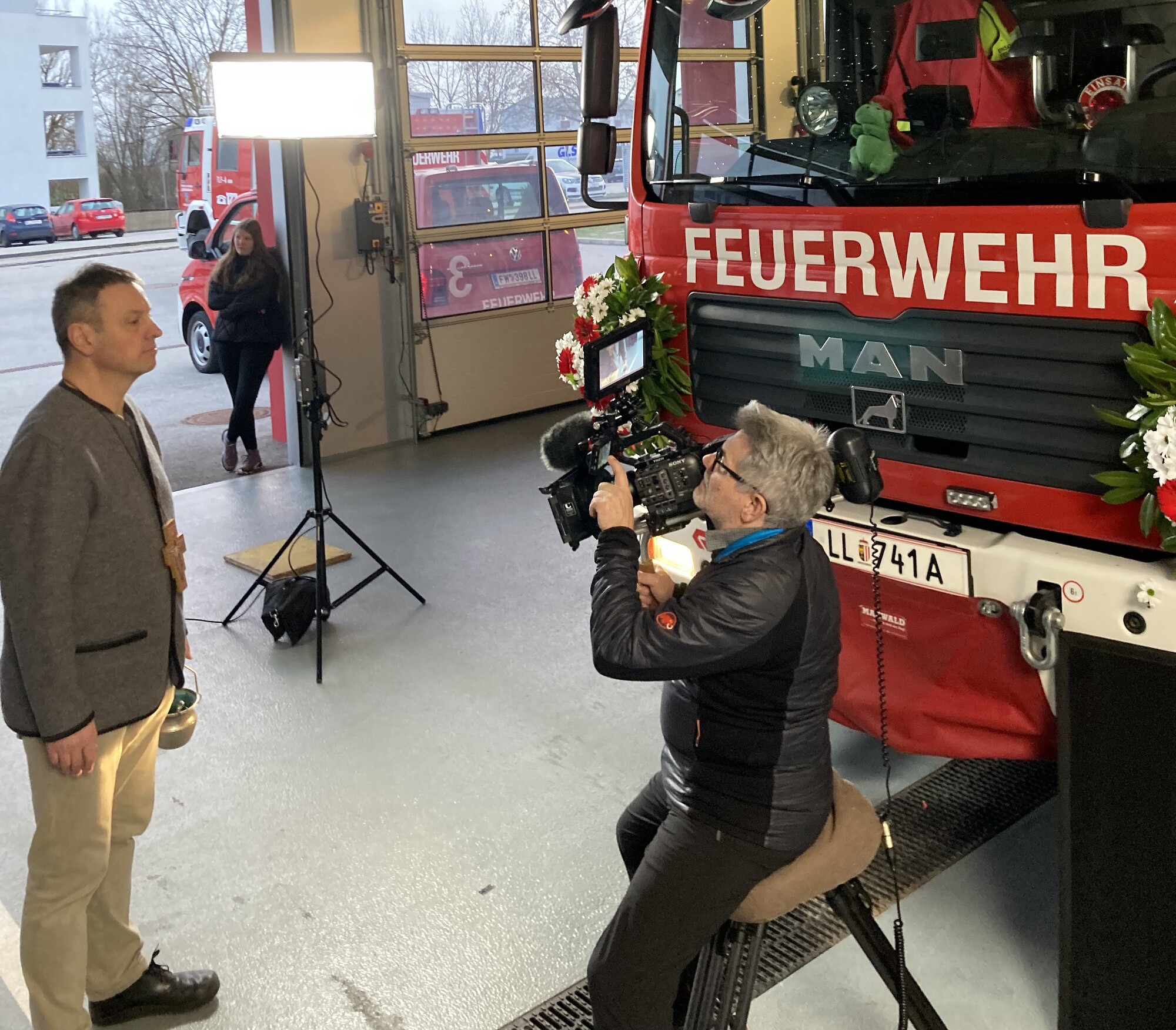 Dreharbeiten bei der FF Hörsching