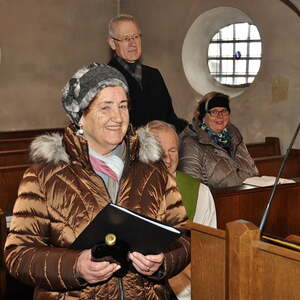 Berta Gradl 10 Jahre Mesnerin, Pfarre Franking