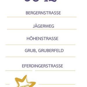 Bergernstraße, Jägerweg, Höhenstraße, Grub, Gruberfeld, Eferdingerstraße