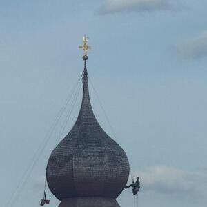 Erneuerung Zwiebelturm Pfarrkirche Burgkirchen
