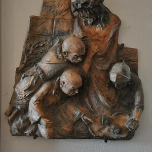 Jesus wird seiner Kleider beraubt.