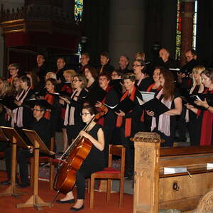 Der Hartkirchner Chor 'cantus toccare' bei der Vesper im Linzer Mariendom