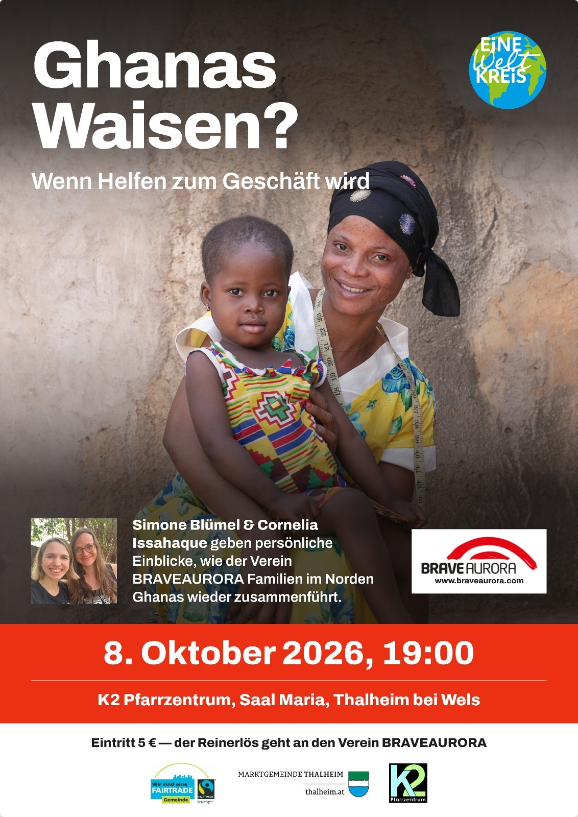 Flyer für den Vortrag Ghanas Waisen