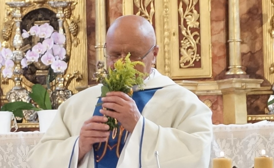         am Kräuterbüscherl kann man auch riechen und sehen wie die Natur Gottes schön ist .                        