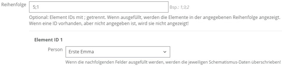 Persongruppierung Beispiel