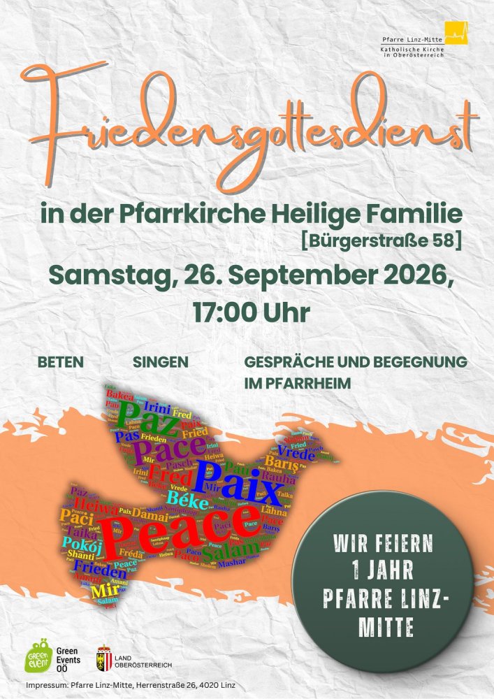 Friedensgottesdienst 2026 / Pfarre Linz-Mitte