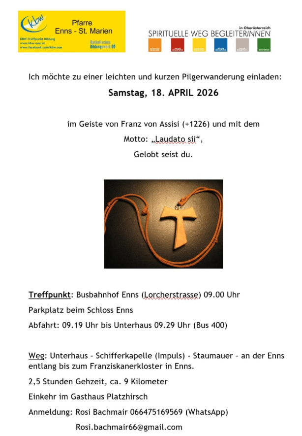 Plakat Pilgerung Franziskuswanderung 2026
